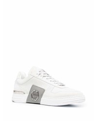 weiße Leder niedrige Sneakers von Philipp Plein