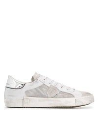 weiße Leder niedrige Sneakers von Philippe Model Paris