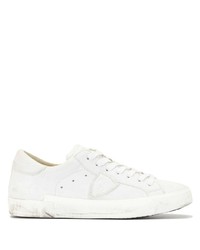 weiße Leder niedrige Sneakers von Philippe Model Paris