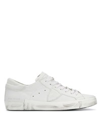 weiße Leder niedrige Sneakers von Philippe Model Paris