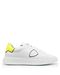 weiße Leder niedrige Sneakers von Philippe Model Paris