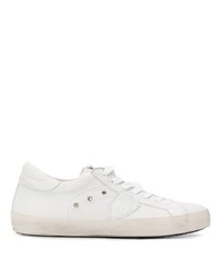 weiße Leder niedrige Sneakers von Philippe Model Paris