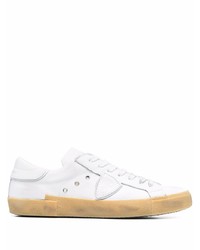 weiße Leder niedrige Sneakers von Philippe Model Paris