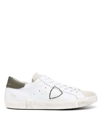 weiße Leder niedrige Sneakers von Philippe Model Paris