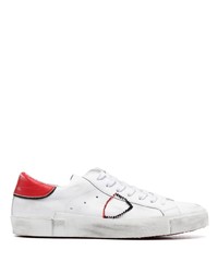 weiße Leder niedrige Sneakers von Philippe Model Paris