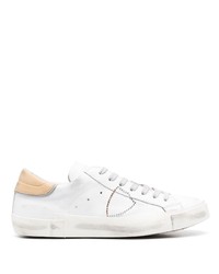 weiße Leder niedrige Sneakers von Philippe Model Paris