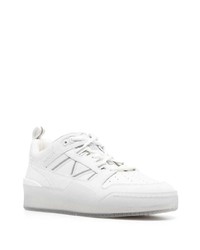 weiße Leder niedrige Sneakers von Moncler