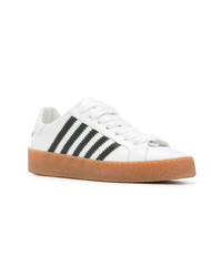 weiße Leder niedrige Sneakers von DSQUARED2