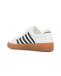 weiße Leder niedrige Sneakers von DSQUARED2