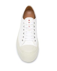 weiße Leder niedrige Sneakers von Marni