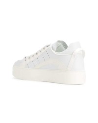 weiße Leder niedrige Sneakers von Dsquared2