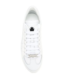 weiße Leder niedrige Sneakers von Dsquared2