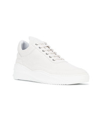 weiße Leder niedrige Sneakers von Filling Pieces