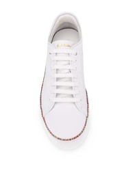 weiße Leder niedrige Sneakers von Paul Smith