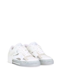 weiße Leder niedrige Sneakers von Dolce & Gabbana