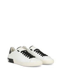 weiße Leder niedrige Sneakers von Dolce & Gabbana