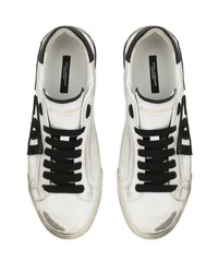 weiße Leder niedrige Sneakers von Dolce & Gabbana