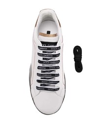 weiße Leder niedrige Sneakers von Dolce & Gabbana