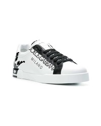 weiße Leder niedrige Sneakers von Dolce & Gabbana