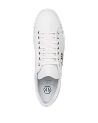 weiße Leder niedrige Sneakers von Philipp Plein