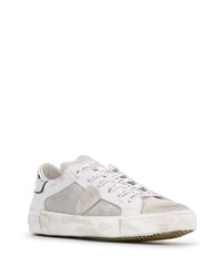 weiße Leder niedrige Sneakers von Philippe Model Paris