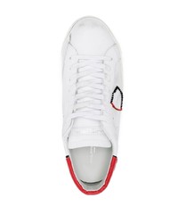 weiße Leder niedrige Sneakers von Philippe Model Paris