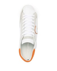 weiße Leder niedrige Sneakers von Philippe Model Paris