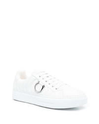 weiße Leder niedrige Sneakers von Salvatore Ferragamo