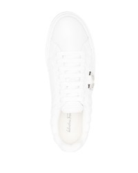 weiße Leder niedrige Sneakers von Salvatore Ferragamo