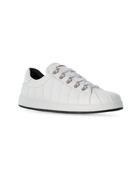 weiße Leder niedrige Sneakers von Balmain