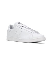 weiße Leder niedrige Sneakers von Adidas By Raf Simons