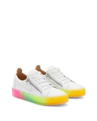 weiße Leder niedrige Sneakers von Giuseppe Zanotti