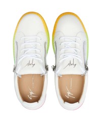 weiße Leder niedrige Sneakers von Giuseppe Zanotti