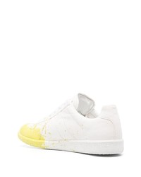 weiße Leder niedrige Sneakers von Maison Margiela