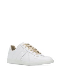 weiße Leder niedrige Sneakers von Maison Margiela