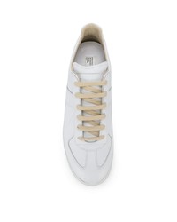 weiße Leder niedrige Sneakers von Maison Margiela