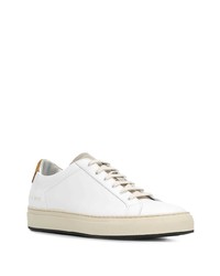 weiße Leder niedrige Sneakers von Common Projects