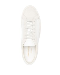 weiße Leder niedrige Sneakers von Common Projects