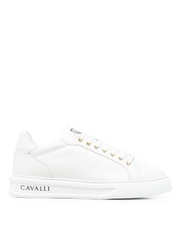 weiße Leder niedrige Sneakers von Roberto Cavalli