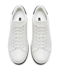 weiße Leder niedrige Sneakers von Dolce & Gabbana