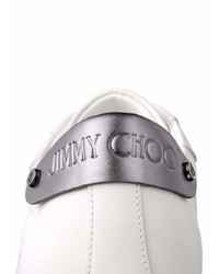 weiße Leder niedrige Sneakers von Jimmy Choo