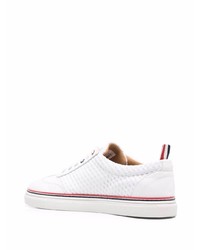 weiße Leder niedrige Sneakers von Thom Browne