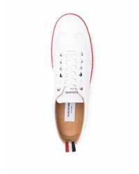 weiße Leder niedrige Sneakers von Thom Browne