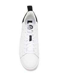 weiße Leder niedrige Sneakers von Diesel