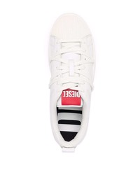 weiße Leder niedrige Sneakers von Diesel