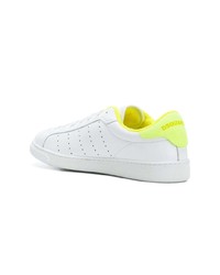 weiße Leder niedrige Sneakers von Dsquared2