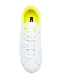 weiße Leder niedrige Sneakers von Dsquared2