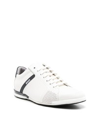 weiße Leder niedrige Sneakers von BOSS