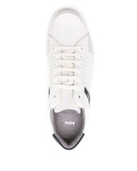 weiße Leder niedrige Sneakers von BOSS