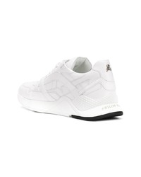 weiße Leder niedrige Sneakers von Philipp Plein